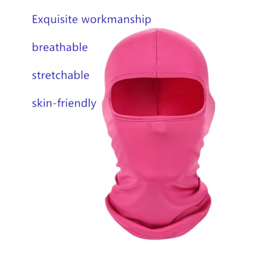 2 Pieces Thin Balaclava Ski Mask Head Mask Full Face Mask Windproof Sun UV Protection Hood for Women Men - color: Pink+pink