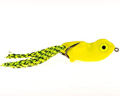 Scum Frog Scumdog Topwater Bass Fishing Hollow Body Frog Lure with Weedless Hooks - color: Chartreuse, size: 5/8 oz