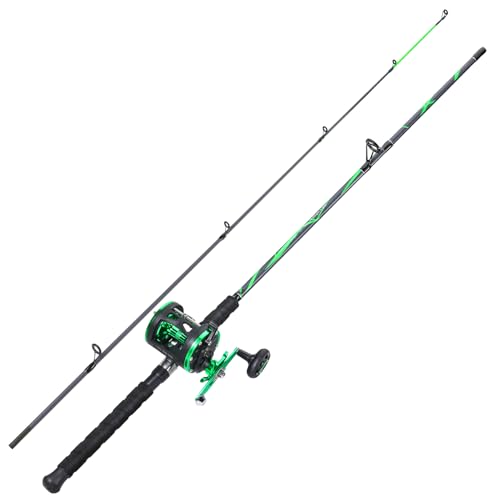 Sougayilang Progressive Glass Fishing Pole Conventional Reel Combo Medium Heavy for Catfish Salmon and Steelhead-7'0"