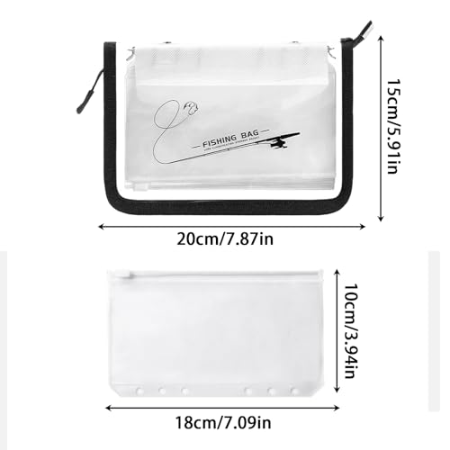 Fishing Lures Bag – PVC Clear 10 Page Ring Binder Bait Pouch, Zipper Storage Organizer | Portable Tackle Arrangement for Saltwater Freshwater Lake River Pond Beach Shore Boat Outdoor