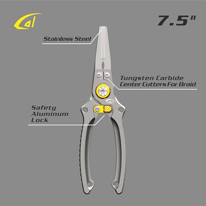 danco Aluminum 7.5" Center Fishing Cutter with Sheath, Fishing Line and Wire Cutter, Saltwater Safe, Fresh/Saltwater Fishing - style: Center Cutter