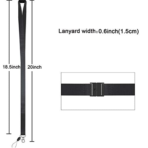 Foshine Lanyards Safety Breakaway Black for ID Badges Holder Keys 5pcs | Neck Lanyards Women Men Cruise Office Card Holder Waterproof - color: 5 Pack Black Lanyard