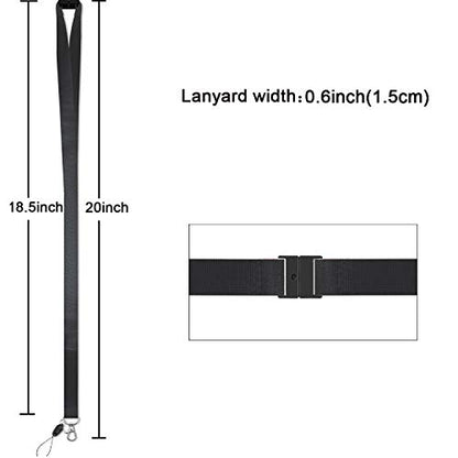 Foshine Lanyards Safety Breakaway Black for ID Badges Holder Keys 5pcs | Neck Lanyards Women Men Cruise Office Card Holder Waterproof - color: 5 Pack Black Lanyard