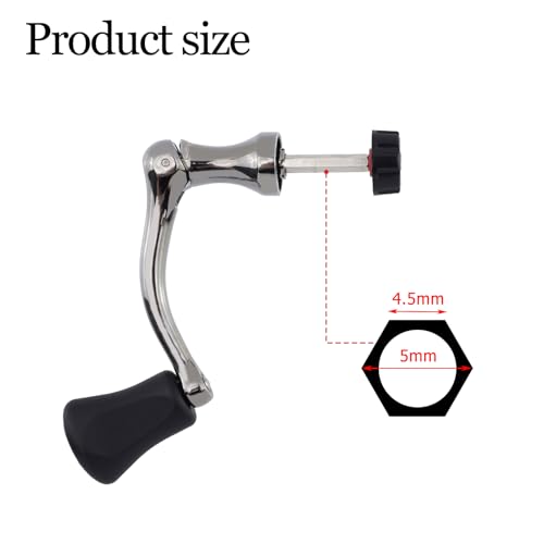 Crapyt Fishing Reel Handle Fishing Wheel Grasp Spinning Crank Handle Arm Grip Part Knob Tackle Wheel Ball Shake Rotary Knob - size: Medium, style: Dark Grey