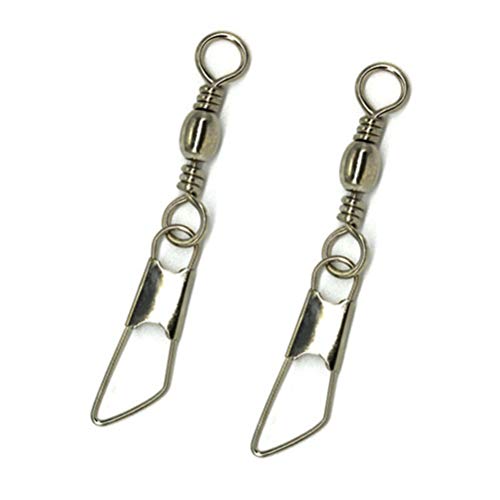 30pcs Eight-Character Fishing Rolling Swivels Fishing Hook Connector Tackle Fishing Rolling Rings (Silver Size 4) - size: 8