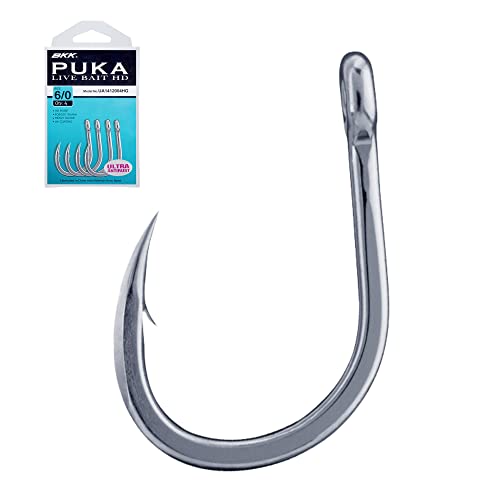 BKK PUKA Livebait HD Hook | 5X | Saltwater Ultra-Antirust Coating | Hand Ground Point | Forged Shank - size: 2#