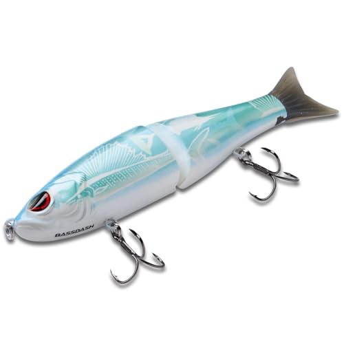 Bassdash SwimShad Glide Baits Jointed Swimbait Bass Pike Salmon Trout Muskie Fishing Lure - color: Fish Camo, size: 4.5in/0.65oz