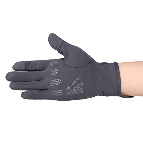 Mens Women Driving Gloves Summer UV Sun Protection Gloves Non-Slip Touchscreen Ice-Silk Sunblock Gloves for Cycling Riding - color: Extended Dark Grey