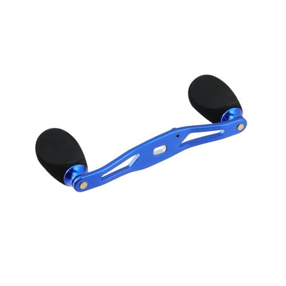 Fishing Reel Handle Blue Fishing Baitcasting Handle Rocker Baitcasting Reel Replacement Parts, with EVA Grip Knob and Nut (Blue + Black) - color: Blue Black