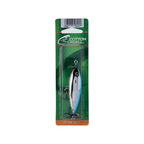 Cotton Cordell Crazy Shad Spinning Topwater Fishing Lure, 3 Inch, 3/8 Ounce - color: Chrome Blue Back