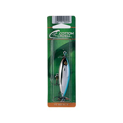 Cotton Cordell Crazy Shad Spinning Topwater Fishing Lure, 3 Inch, 3/8 Ounce - color: Chrome Blue Back