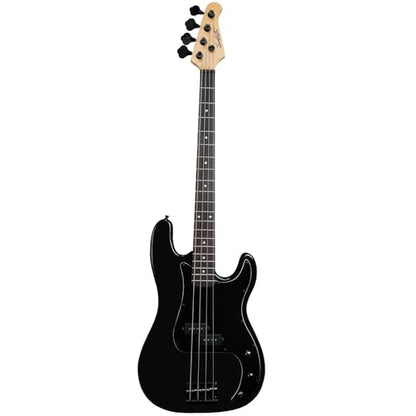 Sawtooth EP Series Electric Bass Guitar, Satin Black w/Black Pickguard - color: Satin Black, style: Right Hand