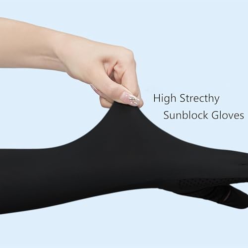 Summer-UV-Sun-Protection Gloves Outdoor Long Arm Driving-Gloves for Women - color: Black