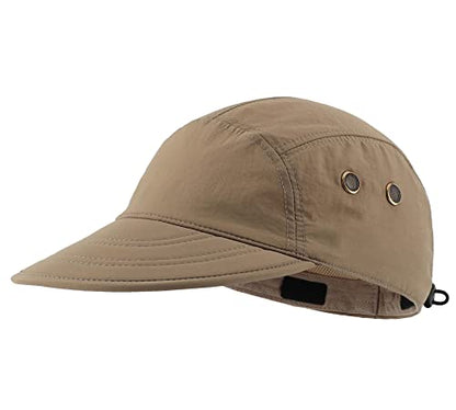 Connectyle Mens Foldable UV Protection Sun Hat with Removable Neck Flap Outdoor Adventure Sun Cap for Fishing Hiking Safari - color: Dark Khaki