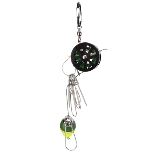 plplaaoo Portable Live Fish Lock Buckle Stainless Steel Telescopic Fish Stringer Clip with 8 Detachable Snaps 6M Lanyard for Fishing Enthusiasts Green