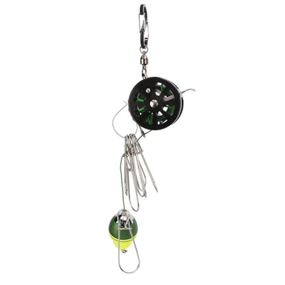 plplaaoo Portable Live Fish Lock Buckle Stainless Steel Telescopic Fish Stringer Clip with 8 Detachable Snaps 6M Lanyard for Fishing Enthusiasts Green