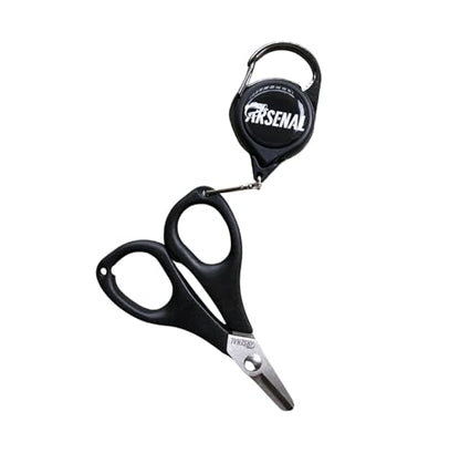 Arsenal Fishing Ninja Micro Retractable Braid Cutter 3.5" - Round Point Tip, Wire & Lead Stainless Steel Cutter, Compact Fishing Scissors, Durable Tool for Anglers & Enthusiasts, Tackle Accessories - style: Retractable Braid Cutter