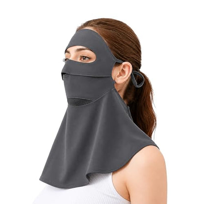 Face Cover for Sun Protection UPF 50+ UV Face Mask, UV Face Shield for Golf, Hiking Fishing & Outdoors Breathable - color: Dark Grey