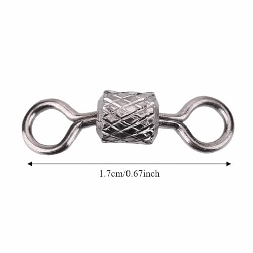 Fishing Barrel Swivels 100 Pcs – High Strength Copper Rotating Connectors for Saltwater Fishing, Barrel Rig Tackle for Hooks, Leaders and Lures - size: 2#