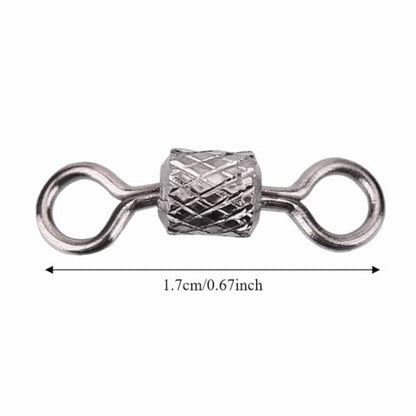 Fishing Barrel Swivels 100 Pcs – High Strength Copper Rotating Connectors for Saltwater Fishing, Barrel Rig Tackle for Hooks, Leaders and Lures - size: 2#