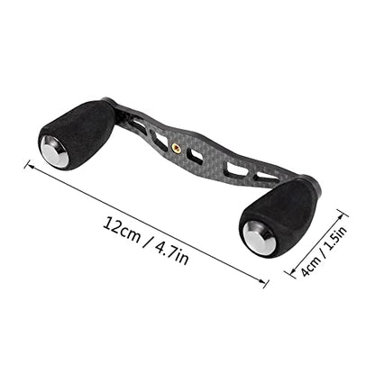 Lixada Carbon Fishing Reel Handle Carbon Baitcasting Trolling Reel Handle Left Right Ultralight Reels Handle Reels Crank - style: With Converter