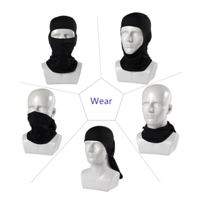 4 Pieces Balaclava Mask Sun Protection Hood Face Cover Full Head Mask for Men and Women for Hunting Fishing Skiing - color: Black