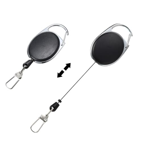 Fly Fishing Retractor, 3 Pack Fly Fishing Anglers Combo Tool Fishing Gear for Nippers Fly Float Belt Loops, Black