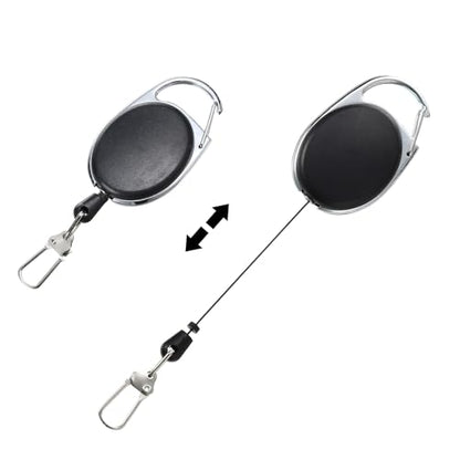 Fly Fishing Retractor, 3 Pack Fly Fishing Anglers Combo Tool Fishing Gear for Nippers Fly Float Belt Loops, Black
