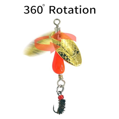 Trout Spinners - Fly Trout Fishing Lures for Bass Salmon Pike, Smallmouth Bass Lures with Brass Spinner for Lake River Fishing - color: Style E-0.1oz/10PCS