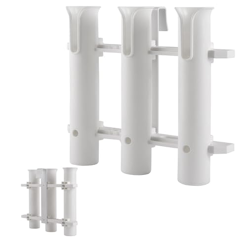 Fishing Rod Holder Bracket Wall Mounted Fishing Pole Holder,4 Pole Tube Attachment Rod Holders,Cooler Fishing Rod Holder with Tie-Down Slot,Use for YETI Coolers and RTIC Coolers