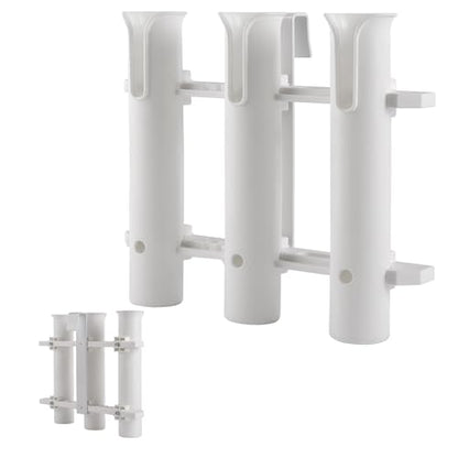 Fishing Rod Holder Bracket Wall Mounted Fishing Pole Holder,4 Pole Tube Attachment Rod Holders,Cooler Fishing Rod Holder with Tie-Down Slot,Use for YETI Coolers and RTIC Coolers