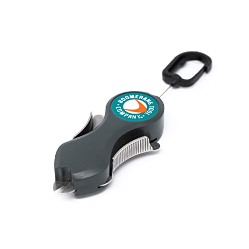 Boomerang Tool Company SNIP Fishing Line Cutters with Retractable Tether and Stainless Steel Blades that Cut Braid, Mono and Fluoro Lines Clean and Smooth! - style: Original Snip Grey