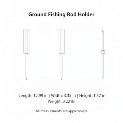 Ground Fishing Rod Holder, Galvanized Metal Spike for Beach and Riverbank, Support for Surf Casting (1 PC) - color: White