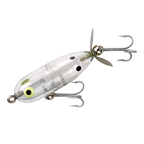 Heddon Torpedo Prop-Bait Topwater Fishing Lure with Spinner Action - color: Clear, size: 1/4 oz (1 7/8 Inch)