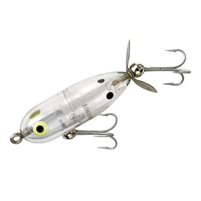 Heddon Torpedo Prop-Bait Topwater Fishing Lure with Spinner Action - color: Clear, size: 1/4 oz (1 7/8 Inch)
