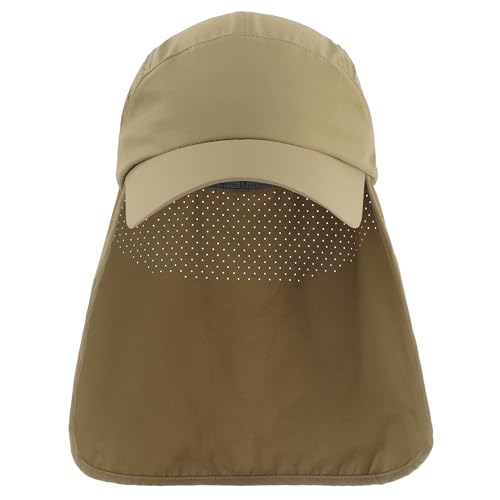 Connectyle Men's Sun Hat with Neck Flap Adjustable Breathable UPF 50+ Sun Protection Baseball Cap for Fishing Hiking Golfing - color: Pea Green