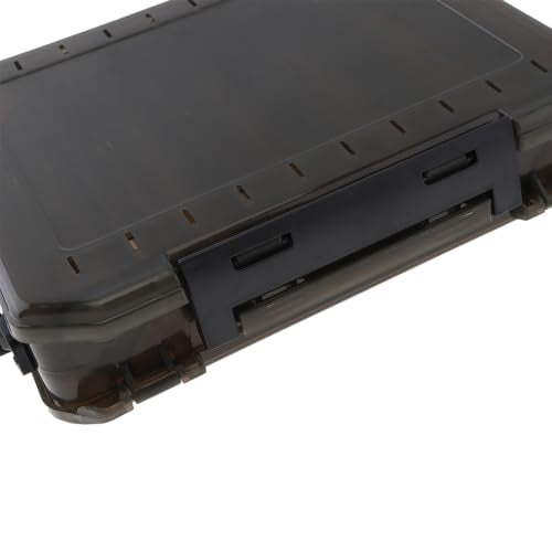 Double Sided Fishing Lure Tackle Box with Handheld, 10 Compartments Bait Storage Box Container, Fishing Tackle Accessory Case (7.8 x 6.6 x 1.9 inch)