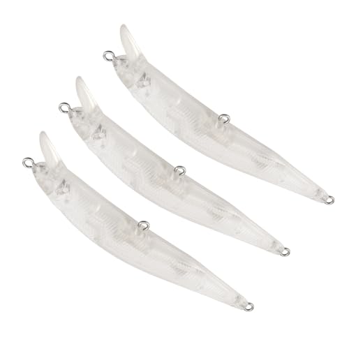 20pcs Blank Unpainted Minnow Crankbait, Blank Crankbaits Topwater Fishing Lures, Unpainted Lure Minnow for Bass Salmon Trout