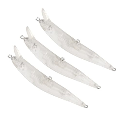 20pcs Blank Unpainted Minnow Crankbait, Blank Crankbaits Topwater Fishing Lures, Unpainted Lure Minnow for Bass Salmon Trout