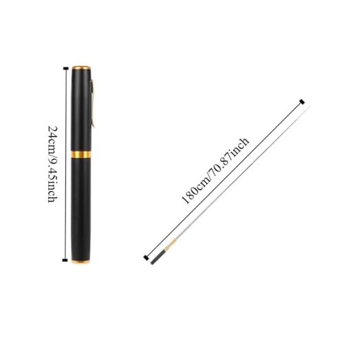 ‌Pocket Telescopic Fishing Rod 1.8m (6ft) – Portable Collapsible Carbon Fiber Fishing Pole for Travel, Freshwater & Saltwater Fishing, Compact Design - color: Black