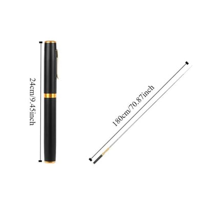 ‌Pocket Telescopic Fishing Rod 1.8m (6ft) – Portable Collapsible Carbon Fiber Fishing Pole for Travel, Freshwater & Saltwater Fishing, Compact Design - color: Black