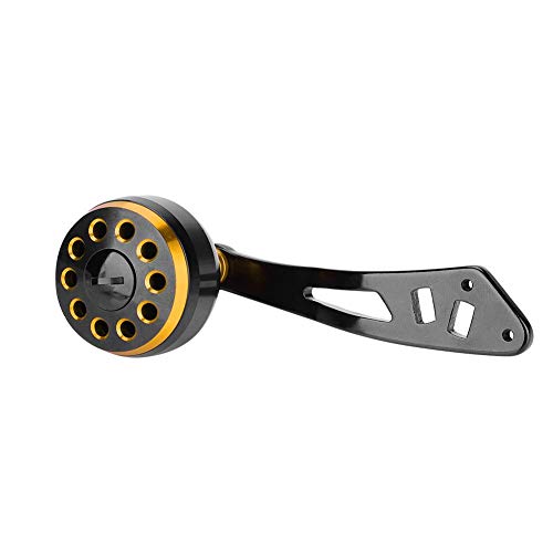Tbest Knob Power Handle Grip,Fishing Reel Handle CNC Knob with Fittings Replacement Parts Accessory - color: Black+Gold