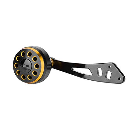 Tbest Knob Power Handle Grip,Fishing Reel Handle CNC Knob with Fittings Replacement Parts Accessory - color: Black+Gold