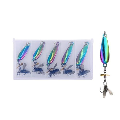 Fly Fishing Lures Kit Fishing Fly,Fly Fishing Kit Fly Fishing Lures,Handmade Lures Assortment Kit Artificial Bait Hooks for Bass Trout Salmon Fishing,Suitable for Freshwater and Saltwater - size: sequins