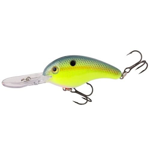 Strike King Strike King Promodel Crankbait S5XD Fishing Lure, 5/8 oz, Unique Curved Bill and Balance - color: Chartreuse Sexy Shad
