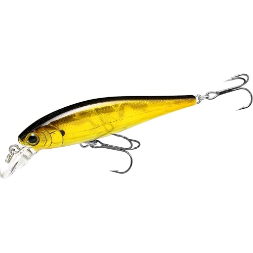LUCKY CRAFT Pointer 78SP Fishing Lures, 3” Jerkbait Freshwater Bass & Trout Lures, Suspending 4ft–5ft Depth, Jerkbait with Walk-the-Dog Action, Precision Bass Fishing Gear and Accessories - color: 256 Aurora Gold, size: PT65