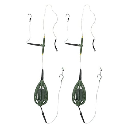 2 PCS Weighted Method Feeders for Carp Fishing, Bait Cage Design | Weighted carp feeder with a secure bait holder cage for stable sinking, targeted bait delivery and long-distance casting
