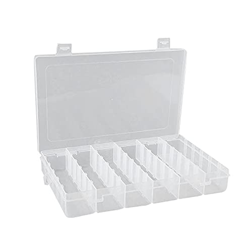 Tackle Box, Plastic Clear 36 Compartments Tackle Box Organizer with Removable Dividers,3600 Tackle Tray,Tackle Boxes for Bait Hook Craft Jewelry Beads Fishing Lure Container