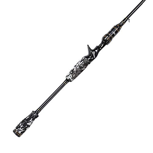 E Series - Camo Legend 2-Piece 7-Feet Casting Rod 24 Ton Carbon Fiber Baitcasting with 2 Tips - Medium and Medium Heavy Portable Bass Fishing Rod Baitcaster