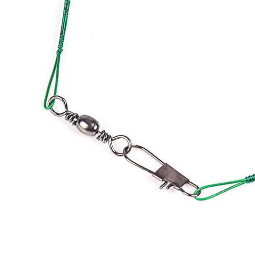 50pcs Fishing Wire Leaders Nylon-Coated Fishing Line Trace Lure Leaders with Swivels and Snaps Stainless Steel Fishing Tackle Leaders Tackle - color: Silver, size: 12inch 50PCS
